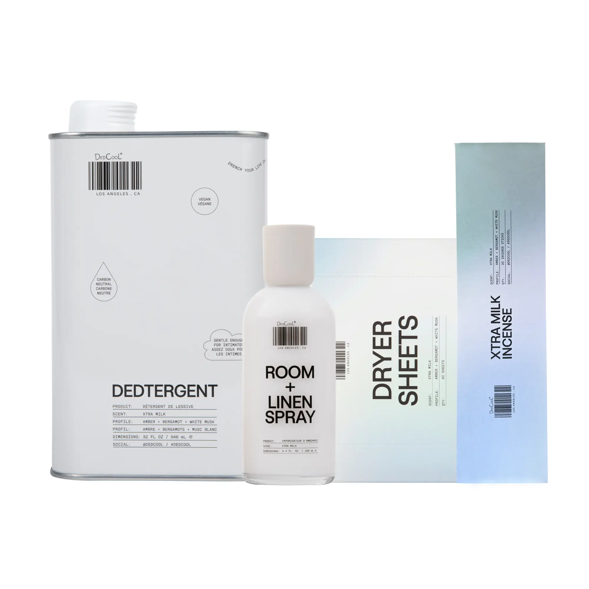 Xtra Milk Laundry Ritual – Dedtergent + Dryer Sheets + Room & Linen Spray + Incense