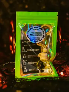 Wicked Waxes Frostbite Milkshake Car Diffuser - Icy Sweet Peppermint, Rich Chocolate, Creamy Vanilla - 8mL Glass Bottle with Wooden Lid - Phthalate-Free, Cruelty-Free, Hand-Assembled