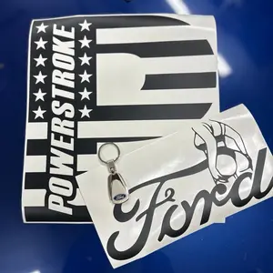 Ford Two Pack Decal w Ford Keychain - Powerstroke Window Decal for Truck - Ford Truck Decal Multiple Colors - F150 - F250 - F350