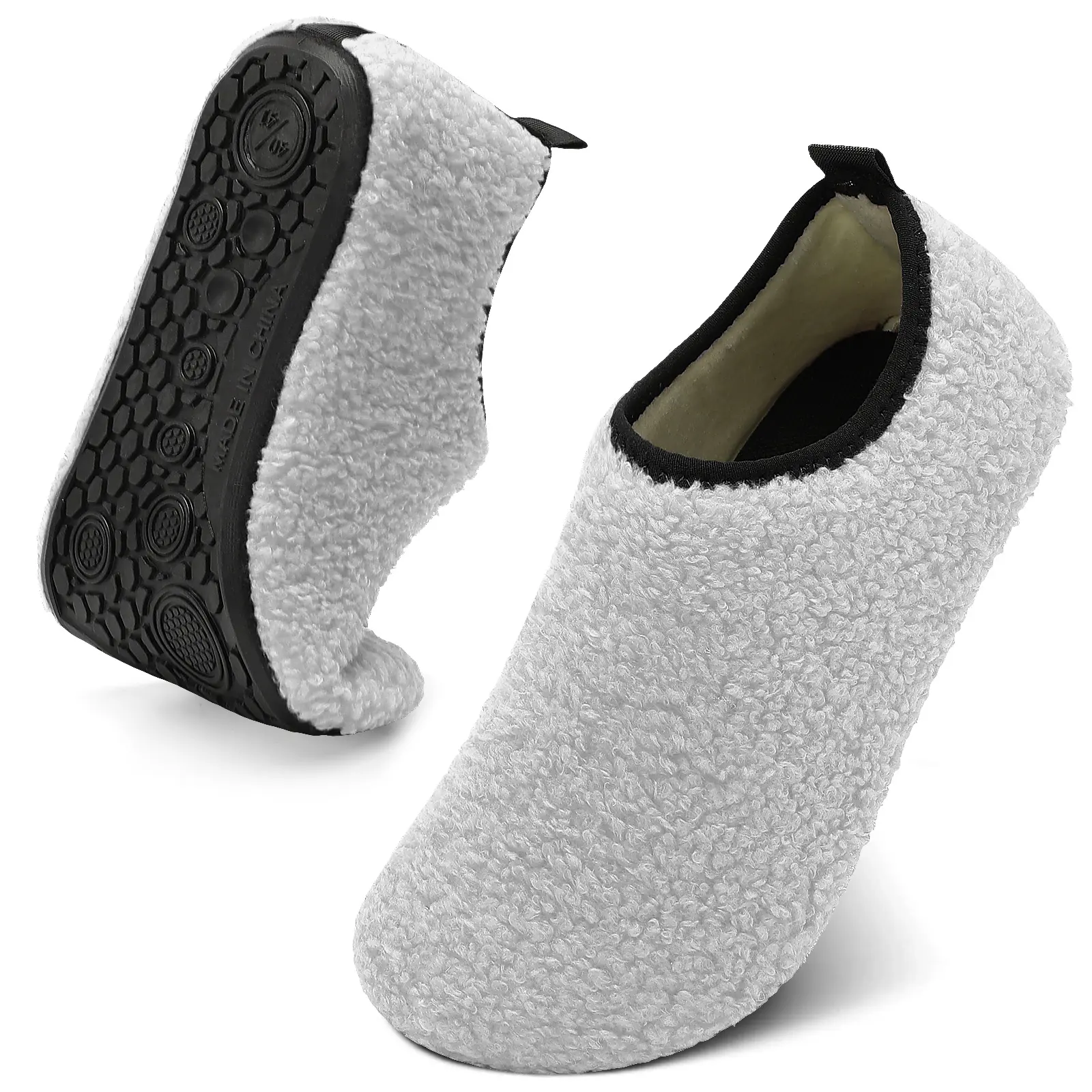 LEISFIT Womens & Mens Cozy House Slippers - Portable Travel Shoes with Flexible Rubber Sole & Soft Velvet Lining