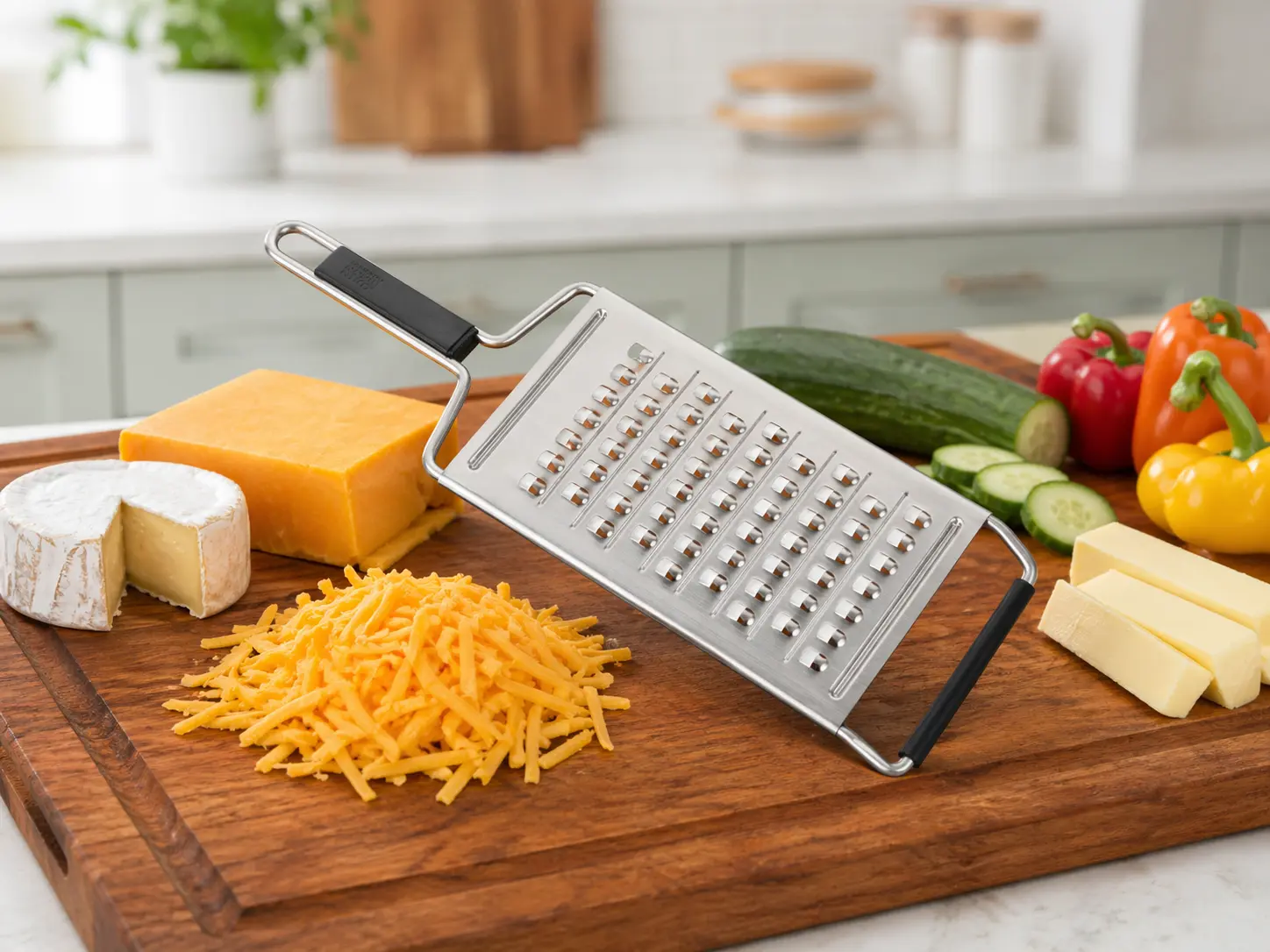 Kuhn Rikon ESSENTIAL Cheese Coarse Grater 24355 | Sharp, Stable, Fast Prep
