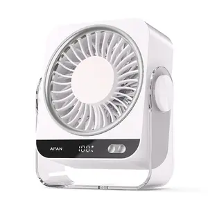 Small Desk Fan, Rechargeable USB Portable Fan, 120° Adjustable Tilt, Quiet Cooling Fans for Home Office Desktop Bedroom Kitchen Camping Travel Essentials (White)