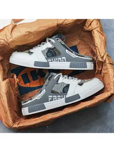 Men's Canvas Slip-On Sandals Spring Summer Breathable Sports Casual Shoes, Comfortable Round Toe Design, Perfect for Daily Wear