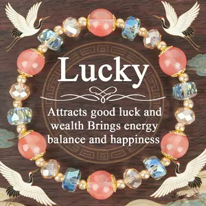 Colorful Crystal Lucky Bracelet For ,Special Occasions Gifts For Girlfriends heavy  bracelet blue friendship bracelet blue bracelet   jewelry protection bracelet  gift fashion artificial bracelet  of  the  day Colorblock Beaded Crystal Bracelet