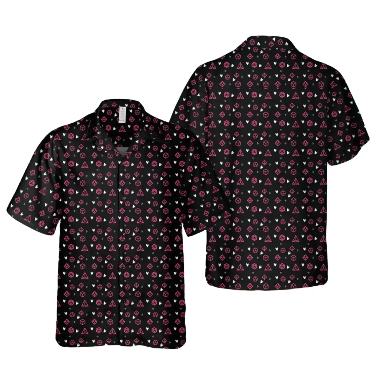 Fantasy Dice Hawaiian Shirt for Men, Tabletop RPG Button Down Shirt, Summer Beach Aloha Top