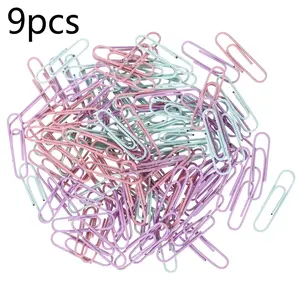 9pcs Cute Metal Paper Clips, Rust-Resistant Durable Office Supplies, Assorted Paper Clamps for Reading and Organizing Paperclips