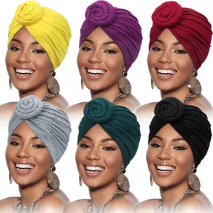 Elegant African Turban Hat – Pre-Knotted Headwrap Scarf, One Size Fits Most, Versatile Headwear for Daily, Travel & Party