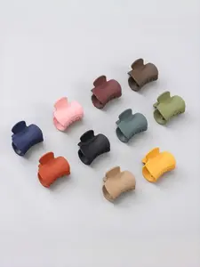 10 Pcs Women's Small Matte Hair Claw Clips, Morandi Solid Color Design, Anti-Slip High Crown Clip, Comfortable Wear, Versatile Hair Accessory