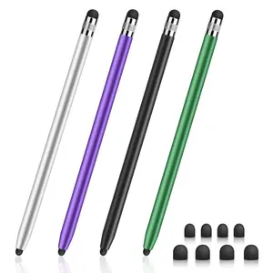 4Pcs Stylus Pens, 2 in 1 Stylus Pen for Touchscreen High Sensitivity Capacitive Stylus for iPad, iPhone, Android Samsung Tablets Skylight Calendar All Universal Touchscreen Devices with 8 Rubber Tips