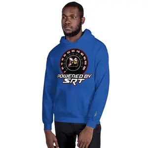Powered by SRT Hoodie Unisex Casual Pullover with Large Pocket Cotton/Poly Blend Tops - Menswear