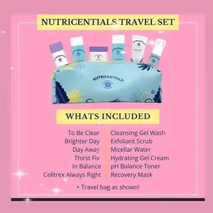 Nuskin Nutricentials Trial Set Skincare.  Brightening Exfoliate Cleansing Hyaluronic Moisture