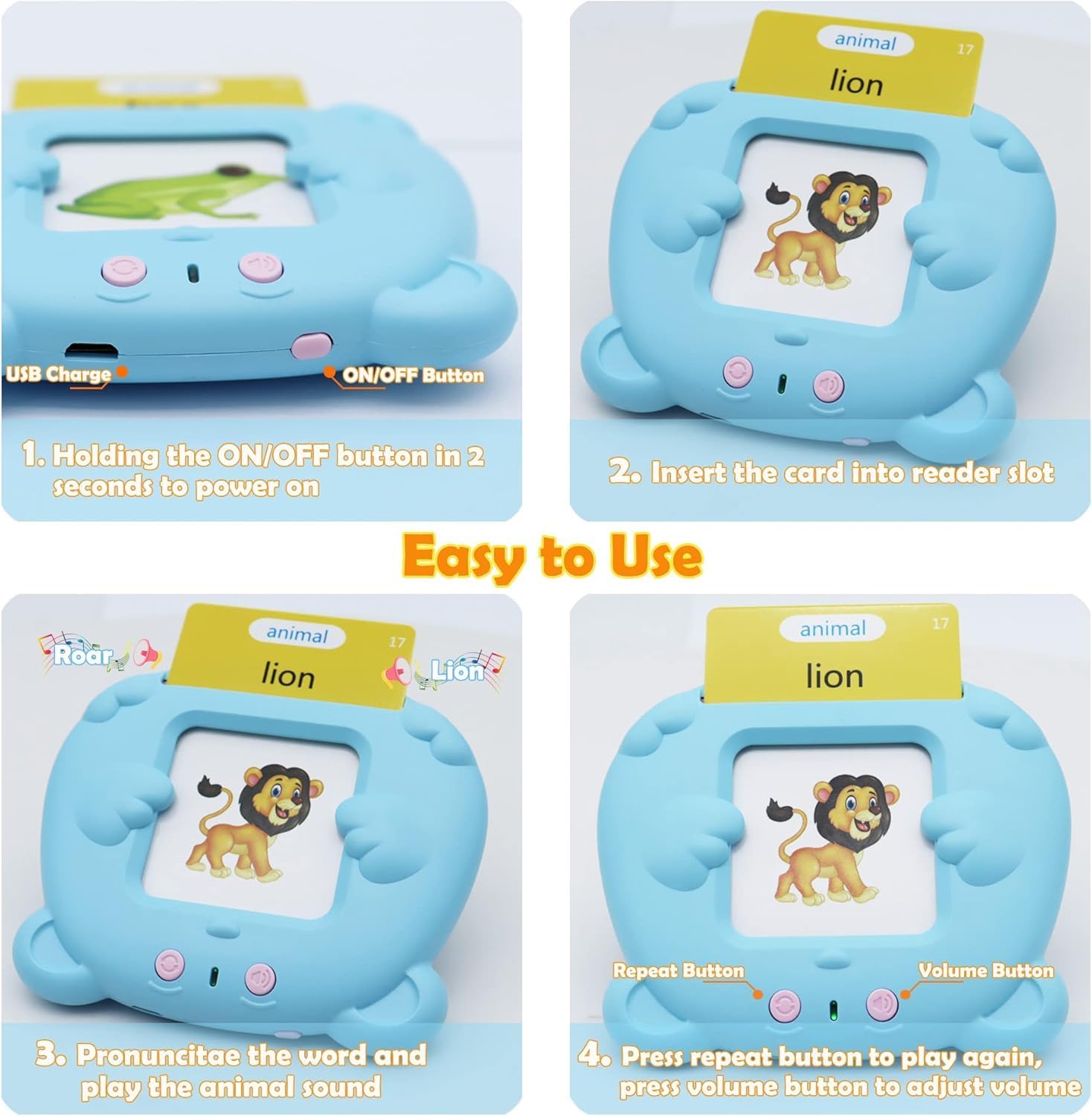 Learn ABCs & First Words with Fun! Kids Talking Flash Cards, Interactive Preschool Educational Toy, Bilingual Speech Therapy Flashcards, Perfect Gift for Toddlers 2-8, Autism Sensory Learning Toy Learn ABCs & First Words with Fun! Kids Talking Flash Cards, Interactive Preschool Educational Toy, Bilingual Speech Therapy Flashcards, Perfect Gift for Toddlers 2-8, Autism Sensory Learning Toy