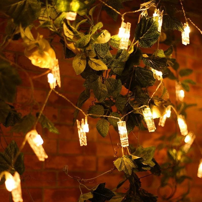 50/100LED Photo Clips String Light, Valentine Gift, Warm White 16Ft 32Ft Fairy Light with Clear Clips, Copper Wire String Light for Hanging picture, Bedroom Party Decor