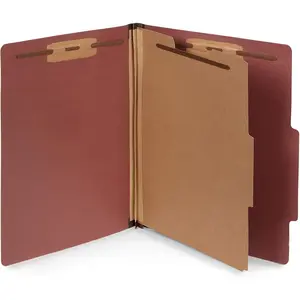 10 Pack Letter Size Red Brick Classification Folders 1 Divider 2 Inch Tyvek Expansions Durable 2 Prongs for Organizing Medical Files Office Reports