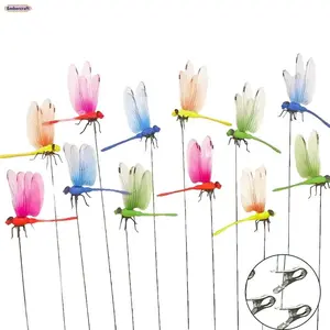12 Pack Dragonfly Fly Repellent Clip, 3D Fake Dragonfly Garden Decor, Chemical-Free Insect Repellent for Patio, Backyard, Outdoor Plants and Camping Use