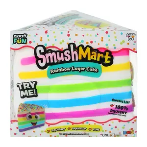 Authentic Jumbo Rainbow Cake Squishy - Durable Silicone Slow-Rise Fidget Squeeze Toy, Squishy Sensory Play Item, Anxiety Relief Product, Sensory Stress Reliever, Fidget Stones for Focus & Party Favors (1pc)