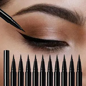 12 pieces, eyeliner pen with one stroke formation, deep and three-dimensional, smooth and anti-smudge without clumping, gently draws the eye contour, waterproof and sweatproof, creates a wide-eyed look, perfects delicate eye makeup, Christmas, Halloween,