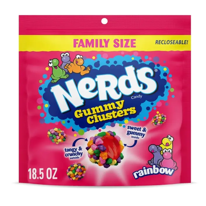 NERDS Gummy Clusters, Candy, Rainbow, Crunchy and Gummy, 18.5 oz