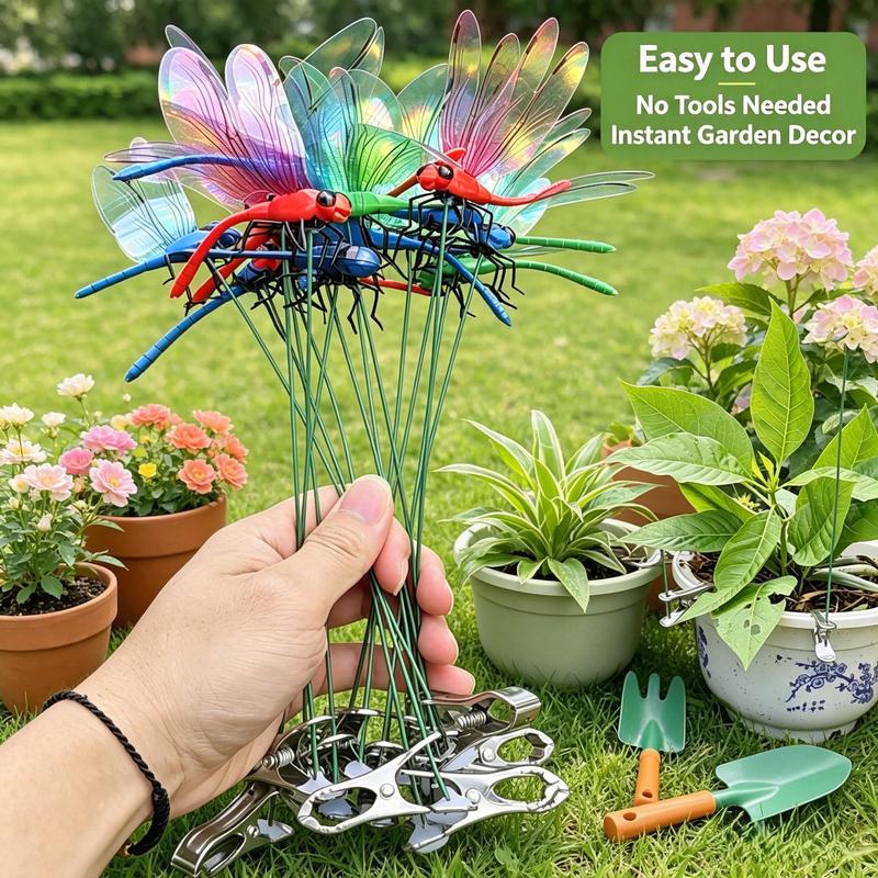 3D Printing Natural Look Dragonfly Clips, Outdoor Garden Decor Accessories, Bug Repellent Clips for Sports & Outdoor Use