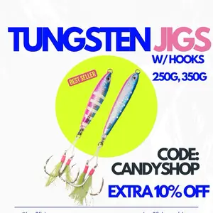 Hao2Fish Tungsten Jigs with Hooks 250G & 350G Best Seller Code Candyshop Extra 10% Off