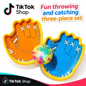 Light-Up Toss and Catch Ball Game Set - 1 LED Suction Cup Ball with 2 Easy-Grip Gloves - Beach Sports Toys for Kids - Outdoor Games for Backyard or Park - Easter Gift for Kids SummerVibes