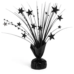 12-Inch Black Foil Star Spray Centerpiece