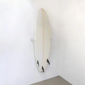 Floating Surfboard Wall Mount, Clear Acrylic Surf Board Display, Indoor Surfboard Wall Decor, Vertical Surfboard Rack for Shortboards, Fish Boards, and Funboards, Holds 50 lbs