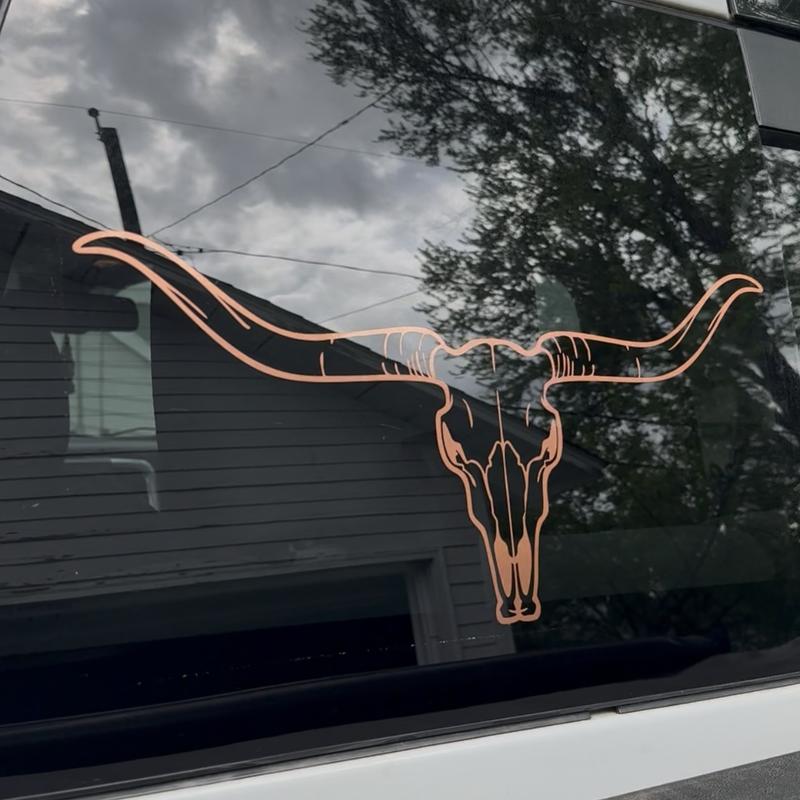 Long Horn Cow Skull Car/Truck Vinyl Decal Bumper Sticker