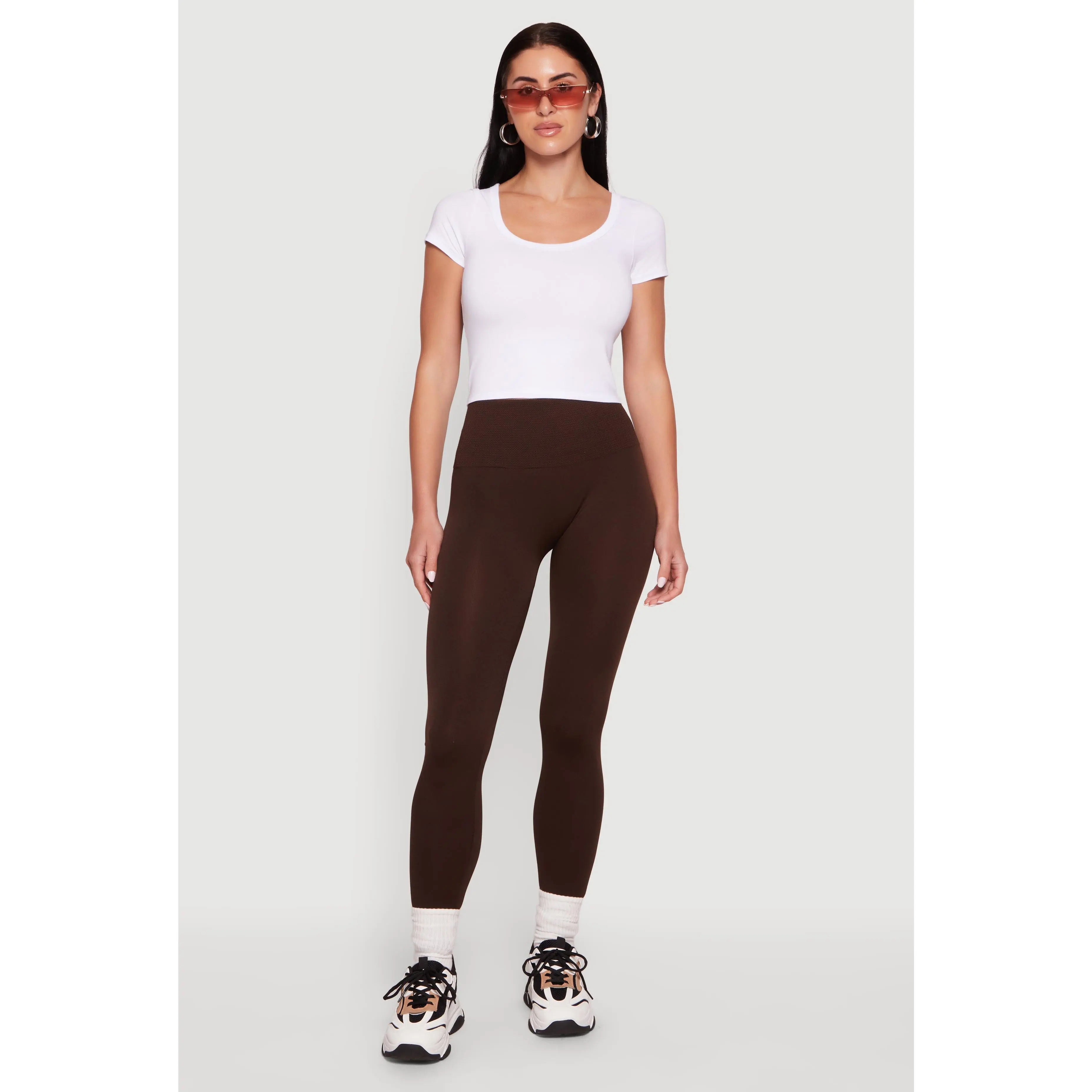 Seamless Waffle Knit High Waisted Leggings