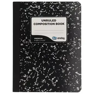 Black Marble Composition Book Unruled Paper 100 Sheet Office Dairy Drawing Note Books Journals Meeting Notebook Hard Covers Writing Book For school