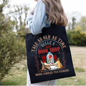Tale As Old Time Belle's Book Shop Tote Bag, Vintage Tale As Old As Time Bag, Book Lover Tote Bag, Princess Tote Bag, Belle Tote Bag #705