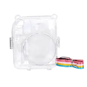 Transparent Camera Case for Fujifilm Instax Mini 12 PC Crystal Storage Bag with Shoulder Strap for Instax Mini 12 Smartphone