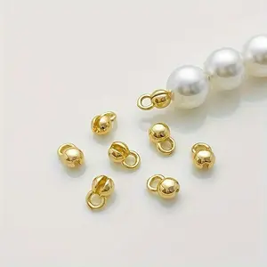 [Gold Clam Shell Beads] 20pcs 18K Gold Plated Brass Clam Shell Crimp End Beads | DIY Jewelry Making Supplies, Chain Connector Tips for Bracelets, Findings Bead Accessories