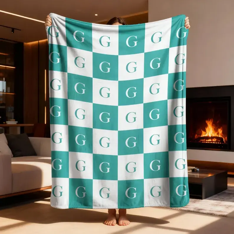 Checkered Blanket Colorful Checkerboard Throw Indie Aesthetic Room Decor Soft Flannel Fleece Blanket for Adult Kid Girl Cozy Bedding