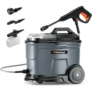 cPX4000 Portable Cordless Pressure Washer with 4.5 Gallon Tank & 4 Wheels, 4.0Ah Battery Powered Pressure Washer, Max 725 PSI fo