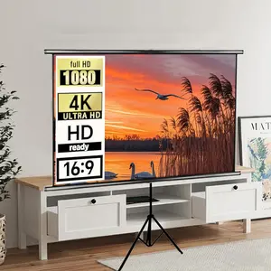 2026 New Projection Screen Stand, Reflective Wall Mount Dual Use, Foldable Portable Outdoor Large Size, HD Projector Screen, Home Cinema HD Movie Screen