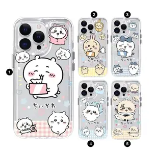 Kawaii Hachiware Usagi‌ Momonga C-Chiikawa INS Cute Phone Case Cover Compatible with iPhone X, 11, 12, 13, 14, 15, 16, 17 Plus Pro Promax & SS Galaxy S21-25 Series