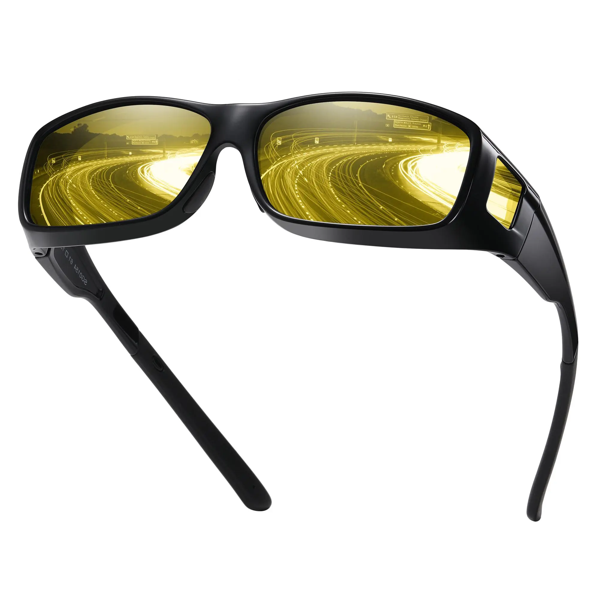 HAOLOTA Sunglasses for Women & Men, Polarized Fit-Over Night Vision Driving Glasses with High-Definition Anti-Glare Yellow Lens, High-Definition Polarized Women's Sunglasses
