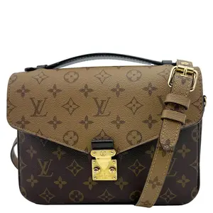 Pre-owned Louis Vuitton Canvas Crossbody Bags Metis Pochette Reverse Monogram Crossbody Bag Brown