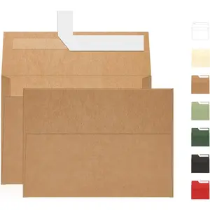 A7 Brown Kraft Envelopes Self Seal 100 Pack 120 GSM Printable 5x7 Envelopes for Invitation, Mailing, Weddings, Business, Birthday, Photos, Documents and DIY Cards