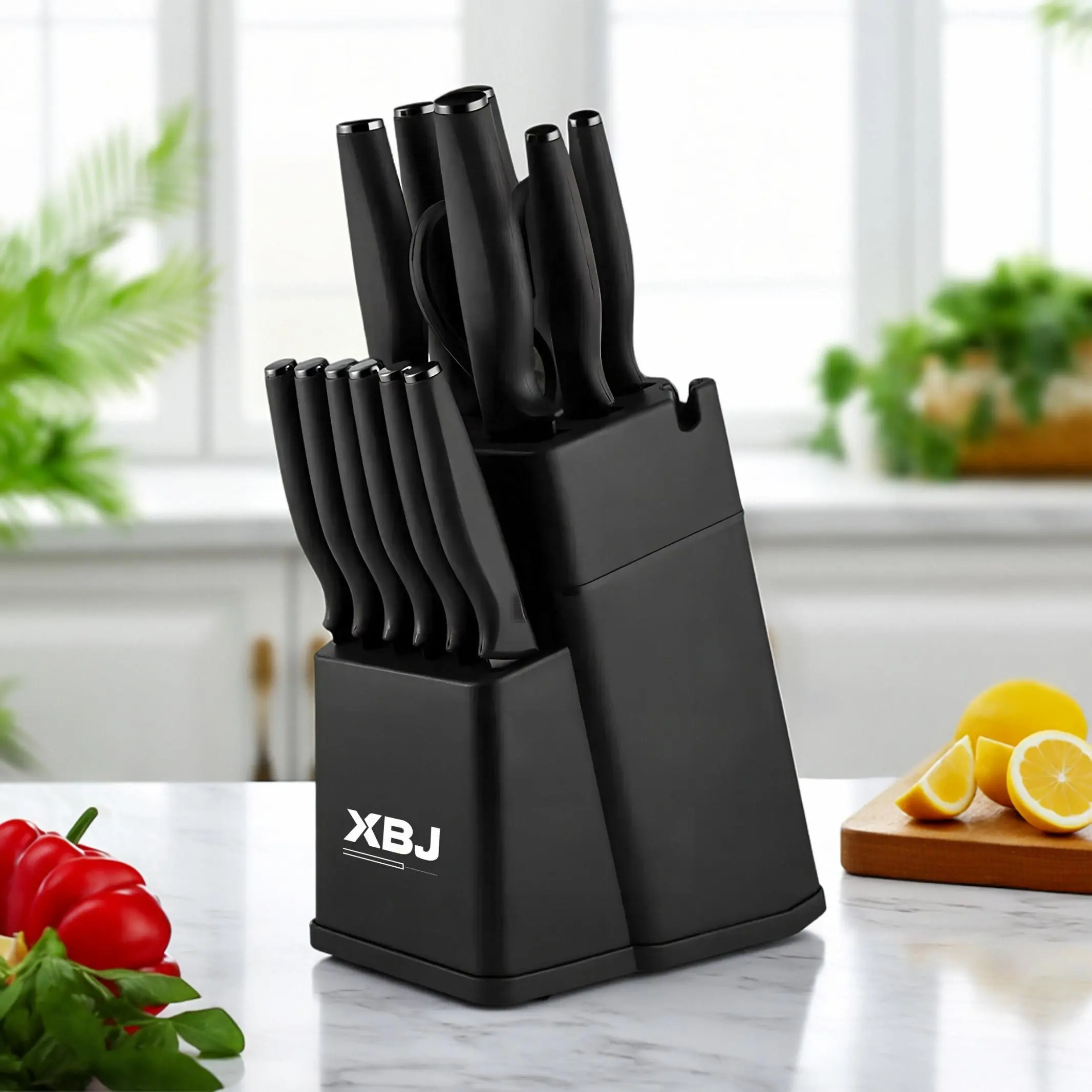 14-piece black knife set