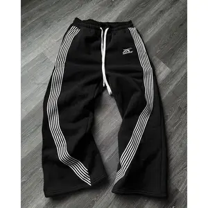 UrbanFlex Stripe Sport Joggers - Men's Athletic Sweatpants with Side Stripes, Stretchy Polyester for Running, Hiking & Streetwear Workout Clothes