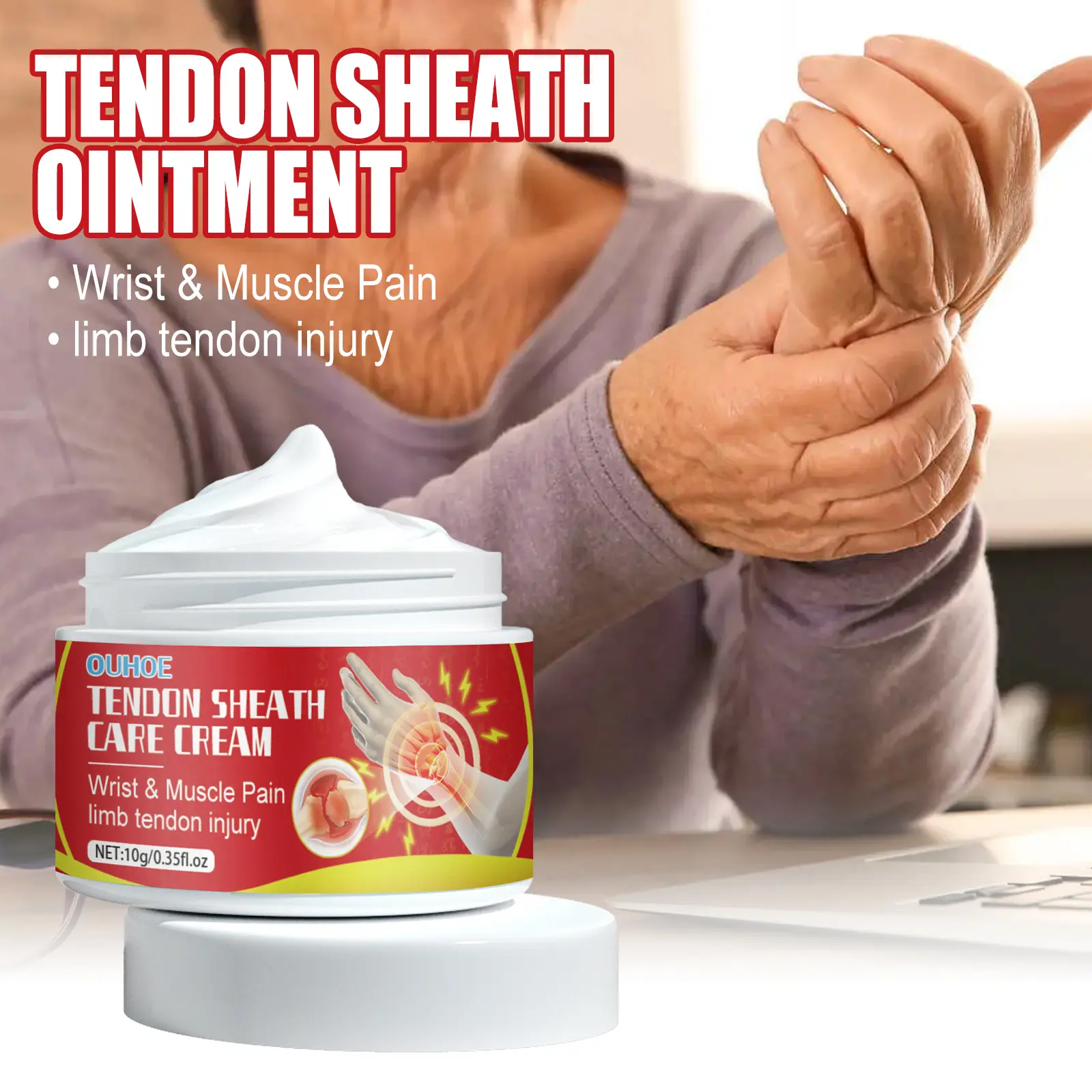 OUHOE Tendon Sheath Repair Cream, Neck Muscle & Joint Discomfort Therapy, Arthritis Pain Relief Treatment Massage Balm (Body Moisturizer for Personal Care)