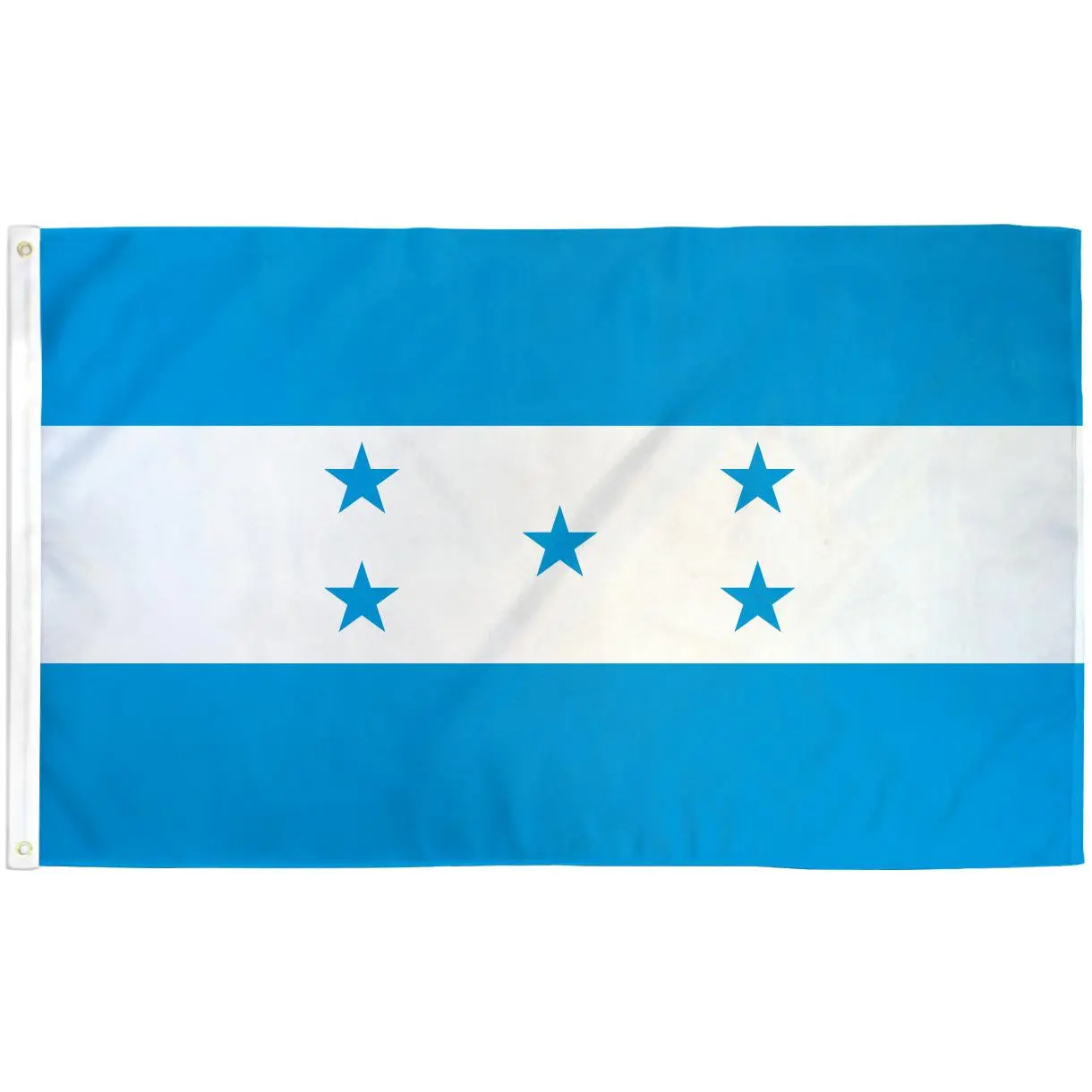 3x5 ft Light Blue Durable Honduras Polyester Flag - Dye-Sublimated Color, Double Stitched, Soccer International Watch Party Decor, Indoor-Outdoor Home & Party Backdrop Banner