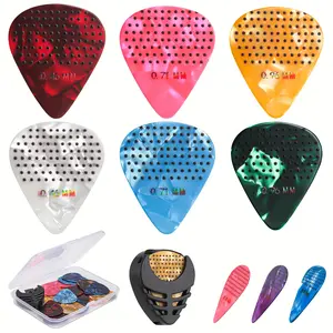 15/30pcs Guitar Picks, Dot Anti slip Guitar Picks, Three Different Thicknesses Guitar Picks(0.46 0.71 0.96mm), with guitar pick holder, Guitar Picks Set for Acoustic Guitar Electric Guitar Bass Ukulele