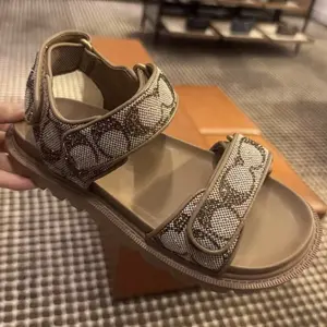 Women's Brynn Sandal In Crystal Signature Jacquard,Crystal Embellished Sandals(NO BOX),Original Rubber Outsole,Summer Fasion Shoes