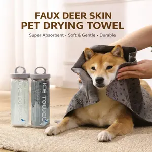 Ultra Absorbent Pet Drying Towel, Thick Faux Suede, Quick Dry, No Drips, Portable Cleaning Cloth for Pets, Car & Home Use