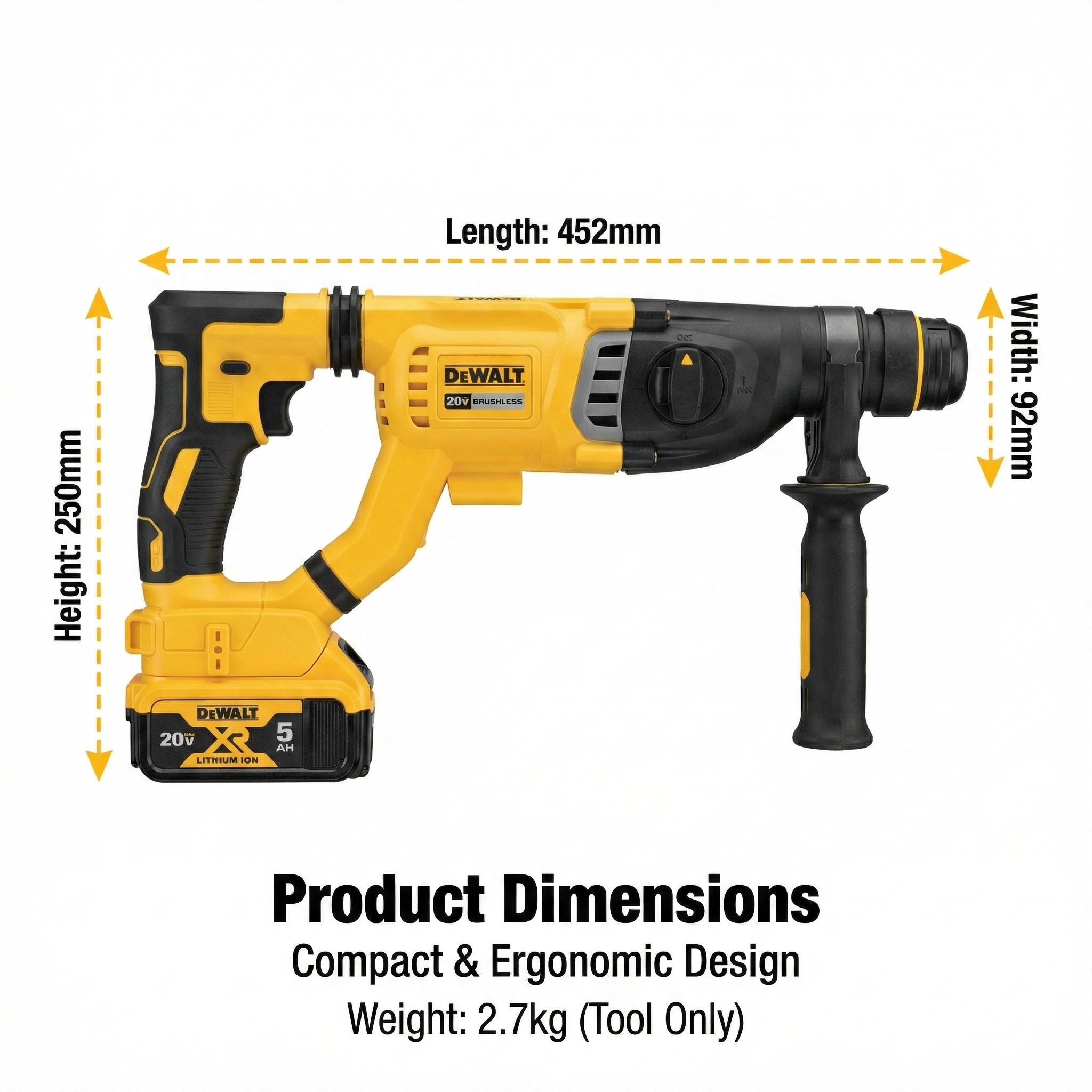 DEWALT DCH263 Rotary Hammer 20V Brushless 3.0J diy task