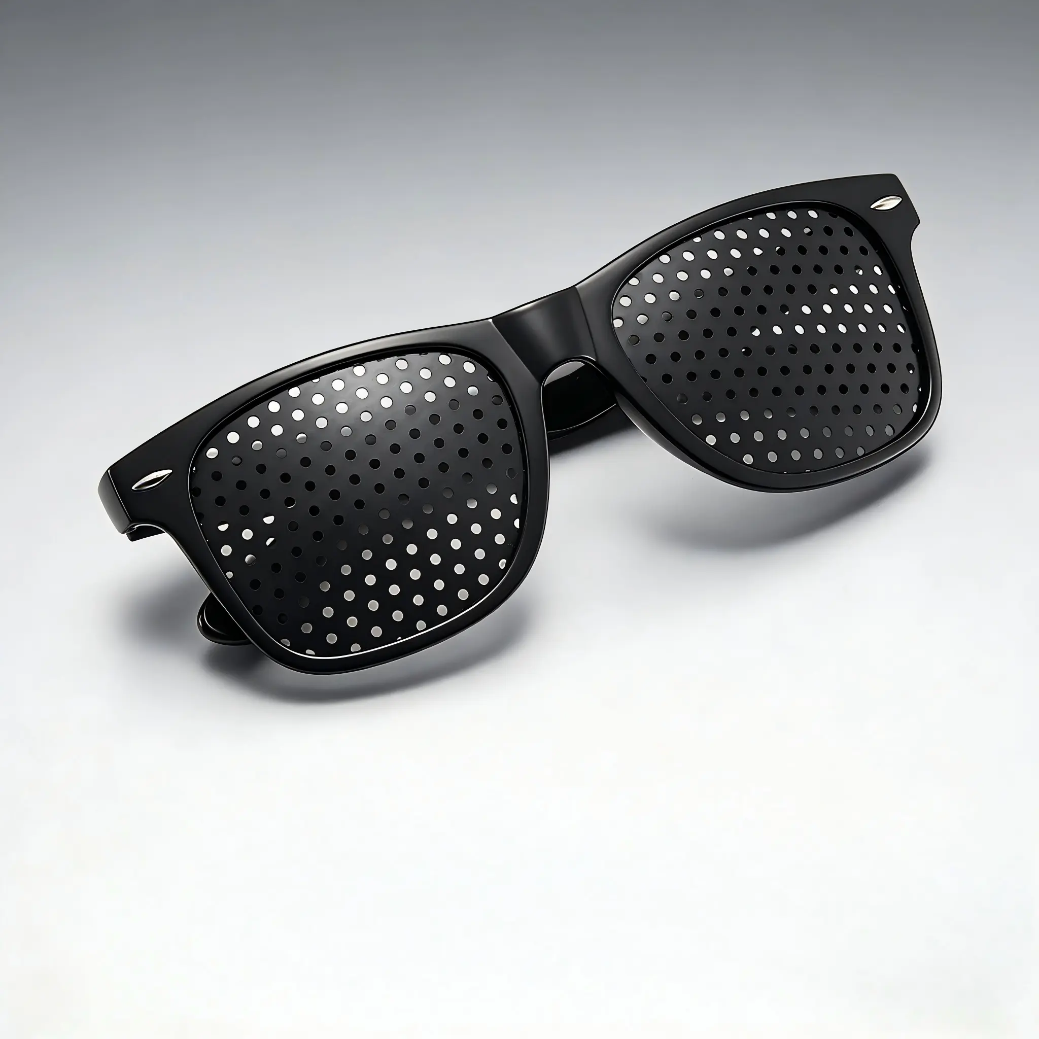 Pinhole Glasses for Digital Eye Strain & Reading – Unisex Lightweight Black Frame Vision Aid with Holes, Eye Relaxation Tool for Men Women Computer fatigue astigmatism eyewear plastic sunglass anti-eye eyestrain men's