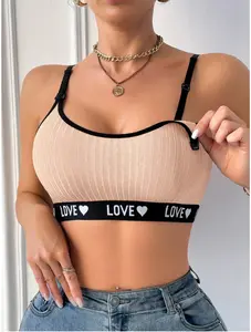 Moonlight & Mama Maternity Letter & Heart Knit Nursing Bra With Function